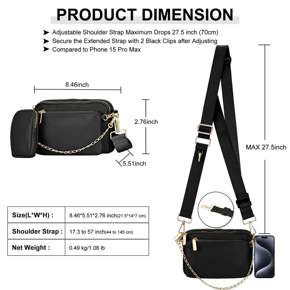 4217 Small Crossbody Bags 3 in 1 Trendy Shoulder Fashion Designer Mini Cute - Picture 3 of 7